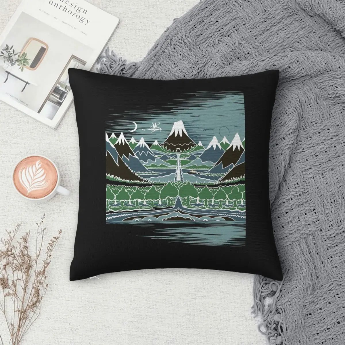 

An Elven Wood In The Style Of J.R.R.Tolkien Square Pillowcase Pillow Cover Polyester Cushion Comfort Throw Pillow for Home Car