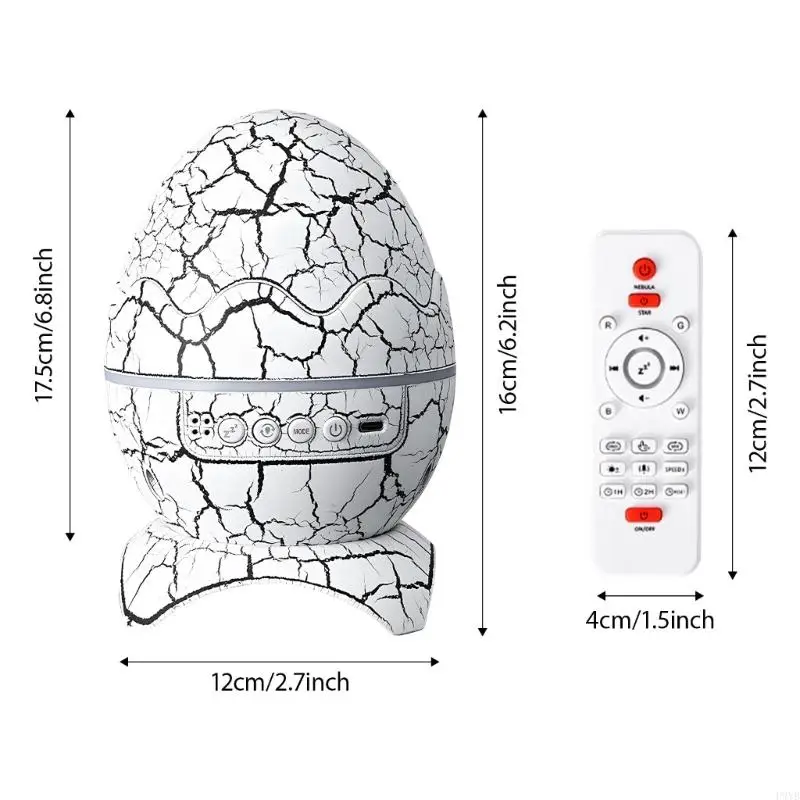 Dinosaurier Eier Projektor Licht mit Fernbedienung Lautsprecher Mehrere Effekte Nachtlicht Für Schlafzimmer Wohnzimmer P9YB