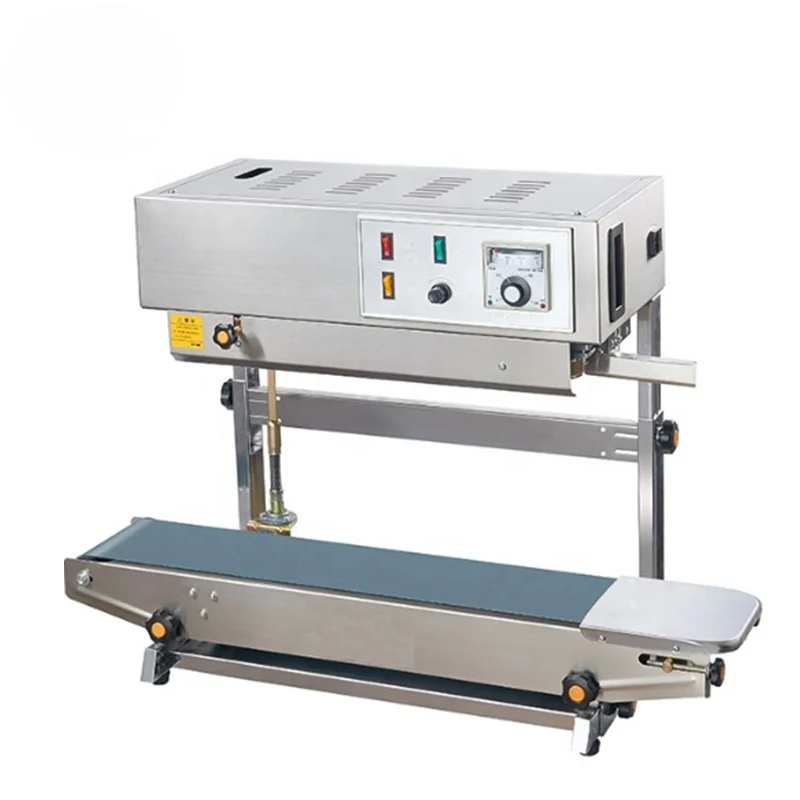 FR900 High Quality Stand up Pouch Food Continuous Plastic Film Bag Zipper Automatic Band Sealer Vertical Sealing Machine
