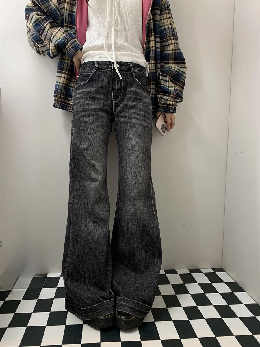 

Джинсы-клеш с высокой талией Sinbounboun, дизайн с французским гербом, облегающие повседневные длинные брюки, суперудлиненные