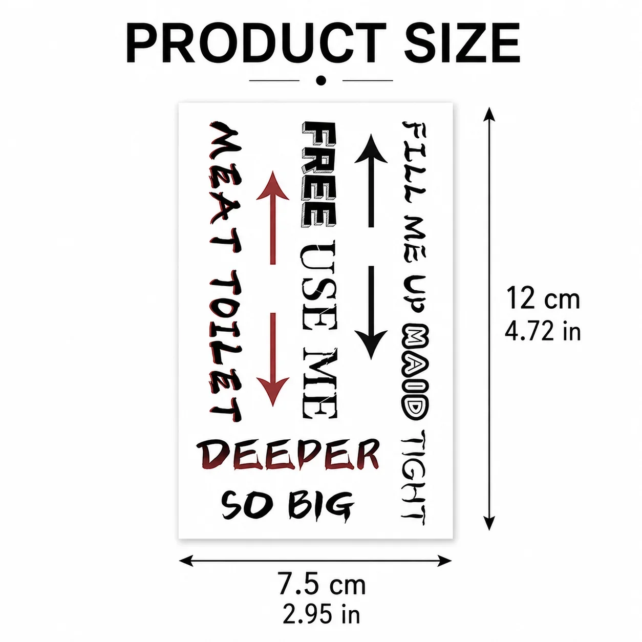 Temporary Tattoo Sticker, Temporary Tattoo for Women Men, Bold Letter Quotes Arrows Arm Body Art, Fake Waterproof Tattoos