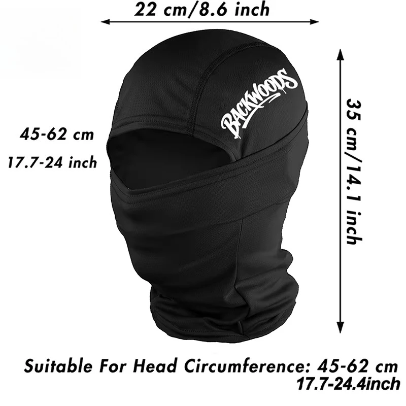 Musion Balaclava Face Mask Breathable BACKWOODS Print Sweat Absorbing Sunscreen Helmet Hat Set Suitable for Cycling and Hiking