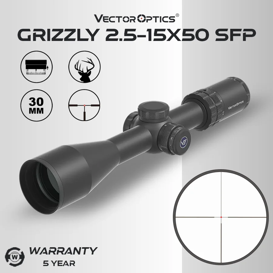 

Vector Optics Grizzly Sfp 2.5-15X50I Hd Rifle Scope for Hunting & Tactical Shooting Fit Ar-10 Ar-15 .308 Win