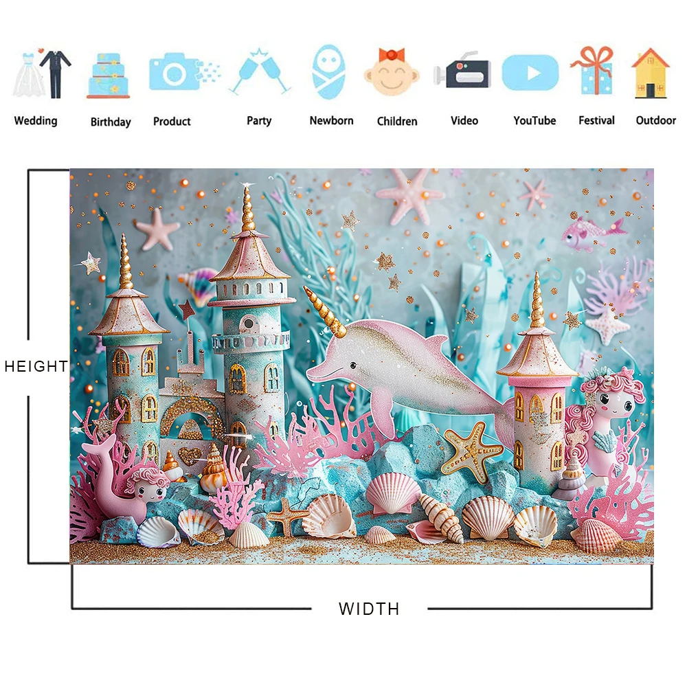 Bonvvie Photography Backdrop Unicorn Castle Princess Girl Adult Photocall Decors Child Birthday Cake Smash Props Background