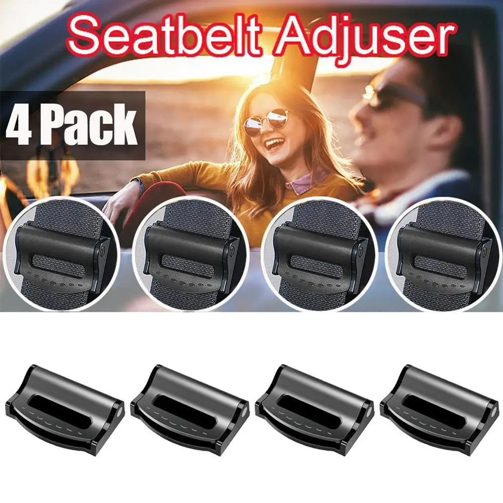 

4Pcs Car Seat Belt Anti Pinch Limiter Car Seat Elastic Adjuster Safety Belt Fastener Anti-skid Clip Universal Seat Belt Clips