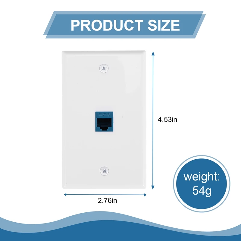 2-Pack Ethernet Wall Plate, RJ45 Cat6 Female To Female Jack Inline Coupler Face Plates