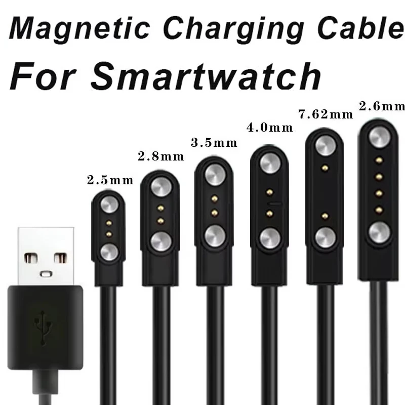 Universal Smart Watch Magnetic USB Dock Smartwatch Charger Universal 2-Pin/4-Pin Strong Magnetic USB Charging Dock Power Line