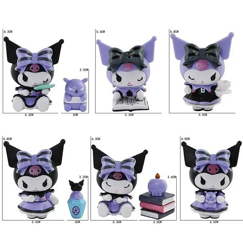 Sanrio Kuromi figura de acción modelo dibujos animados Anime lindo adorno de escritorio de moda juguete Kawaii decoración de habitación niños regalos de vacaciones