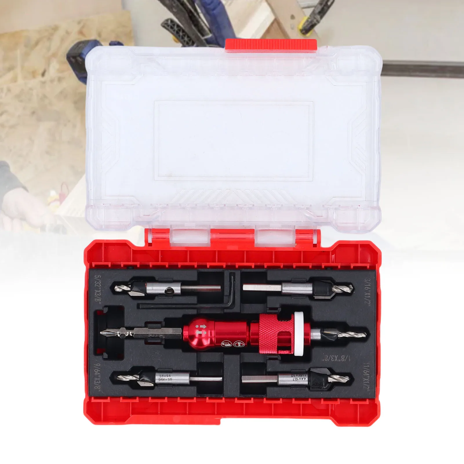 

Набор сверл с зенковкой, высокоуглеродистая сталь, регулируемая глубина, сменные лезвия, многоцелевые для повышения эффективности