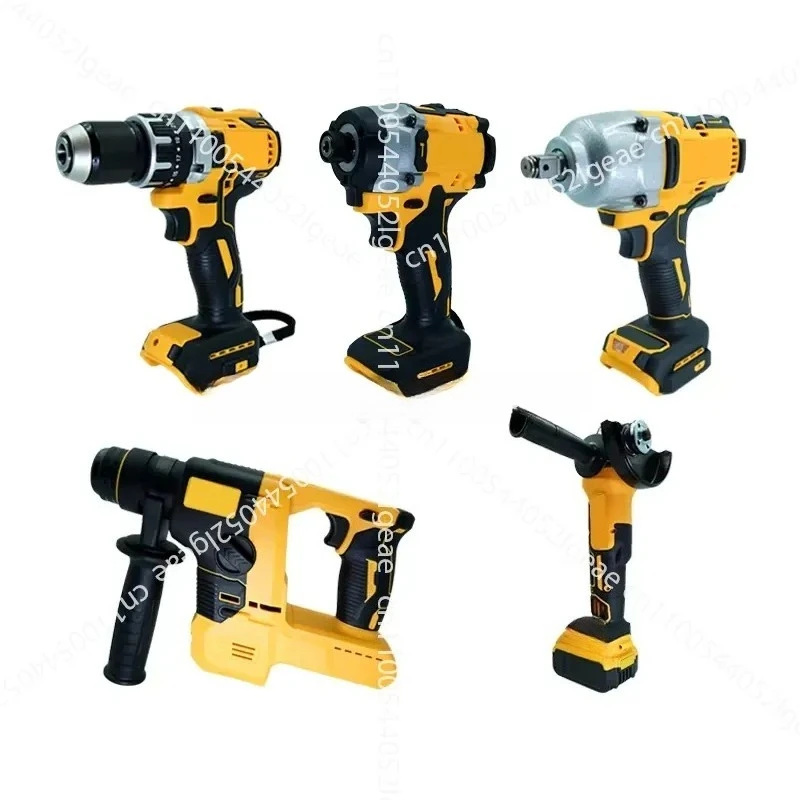 20V Brushless Cordless Power Tool Set 5-piece Impact Drill, Screwdriver, Wrench, Grinder, Electric Hammer