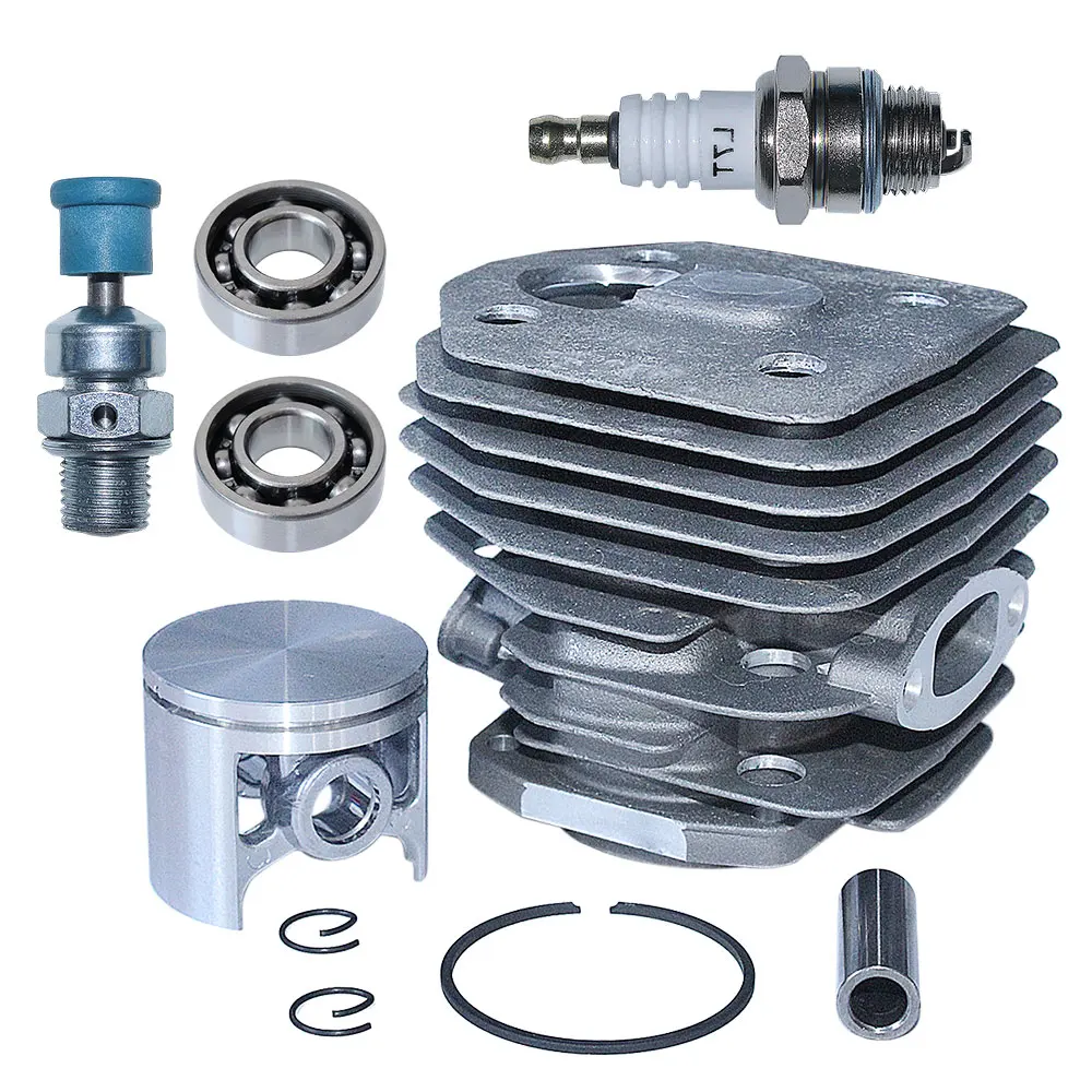 Pistone cilindro da 45 mm Kt per Husqvarna 254 154 XP 254XP 238 Parte motosega Cuscinetto valvola di decompressione candela