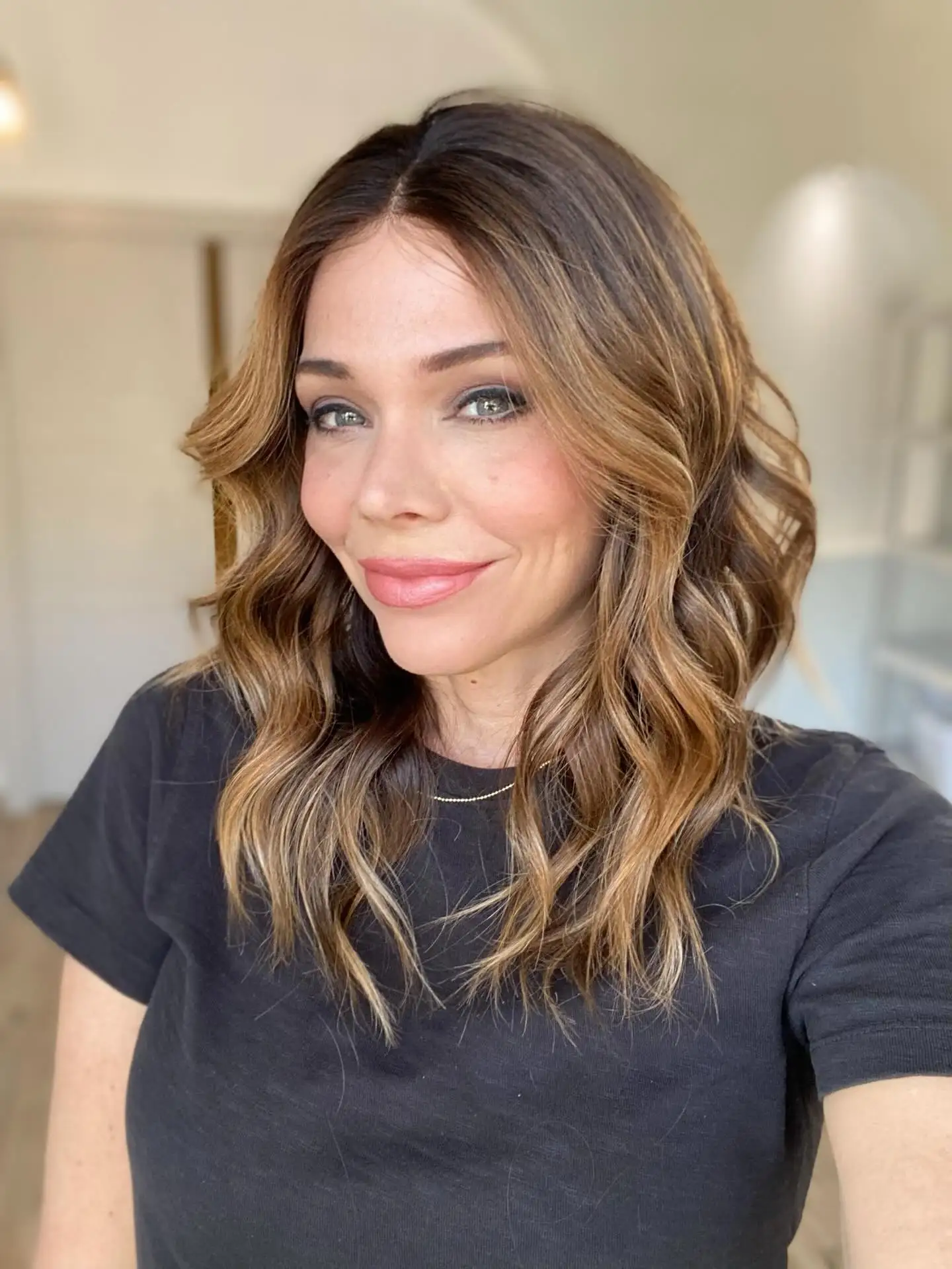 Balayage chocolate marrom peruca macia sem cola festa uso diário peruca dianteira do laço pré arrancar perucas sem cola cabelo sintético de alta densidade