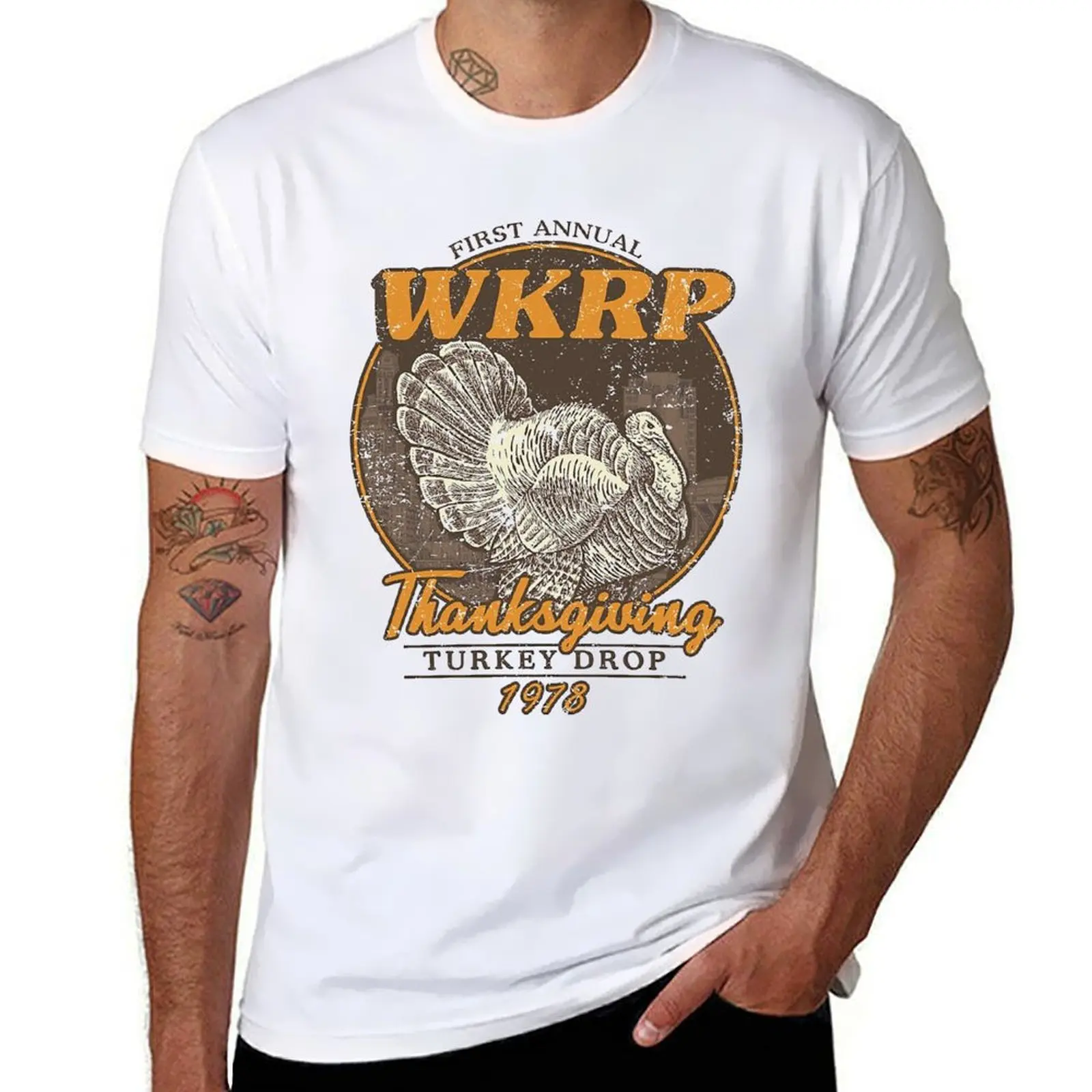 

WKRP Turkey Drop T-Shirt man t shirt summer t shirt for man 100 percent cotton T-Shirt