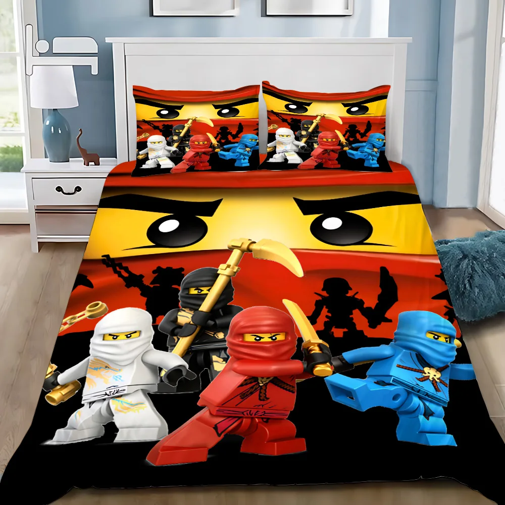 Cartoon Game Pillowcase Bedding Set Boy Girl Bedroom Decoration Children-N-ninjagos Single Double Large Size Duvet Cover Sets