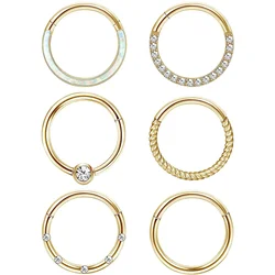 Drperfect 1pc Surgical Steel Nose Hoop Ring for Women Man Septum Ring Clicker Conch Helix Cartilage Earrings Piercing jewelry