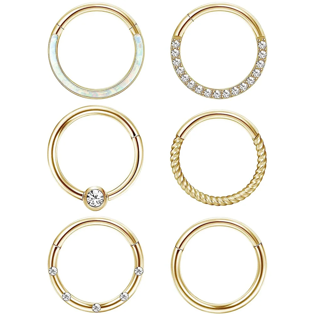 Drperfect 1 szt. Stal chirurgiczna kolczyk w nosie dla kobiet mężczyzna kolczyk w przegrodzie Clicker muszla Helix kolczyki na chrząstkę Piercing biżuteria