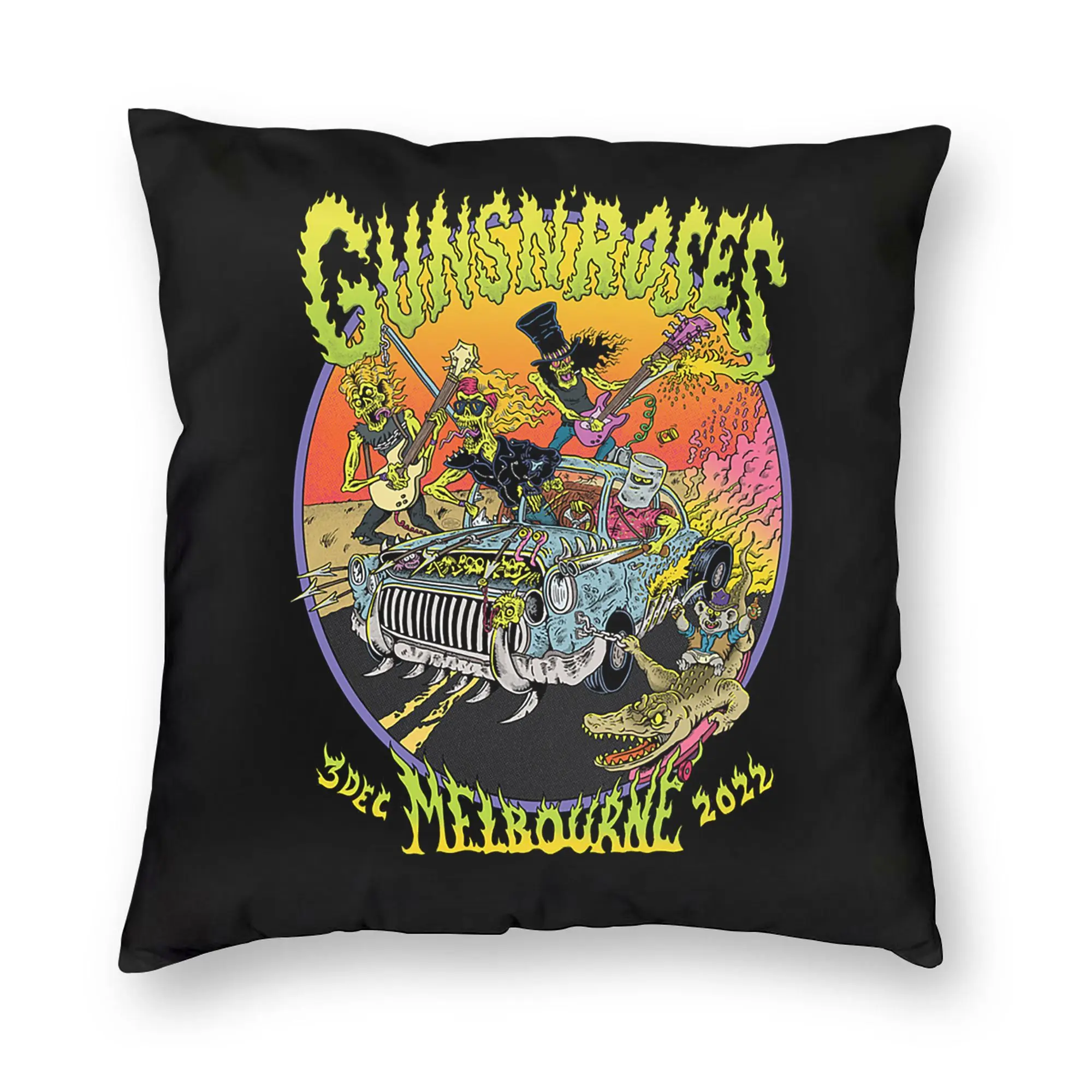Rock Music Band G-Guns N Roses Pillowcase Printing Fabric Cushion Cover Decor  Throw Pillow Case Cover Home Zippered 45*45cm