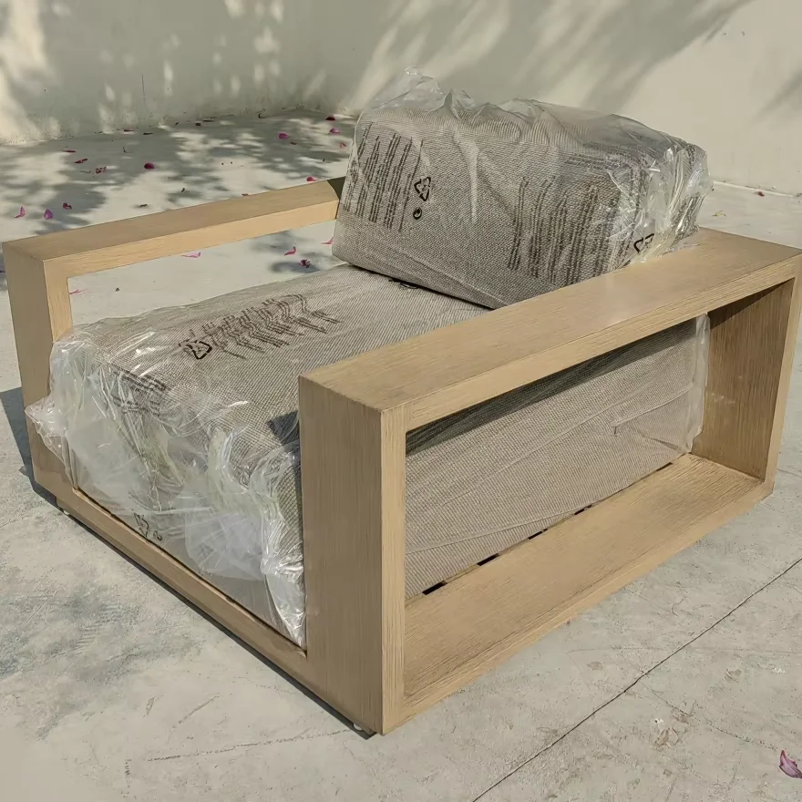 Custom Made Teak Wood Outdoor Sofa Chair OEM Factory for Villa and Hotel