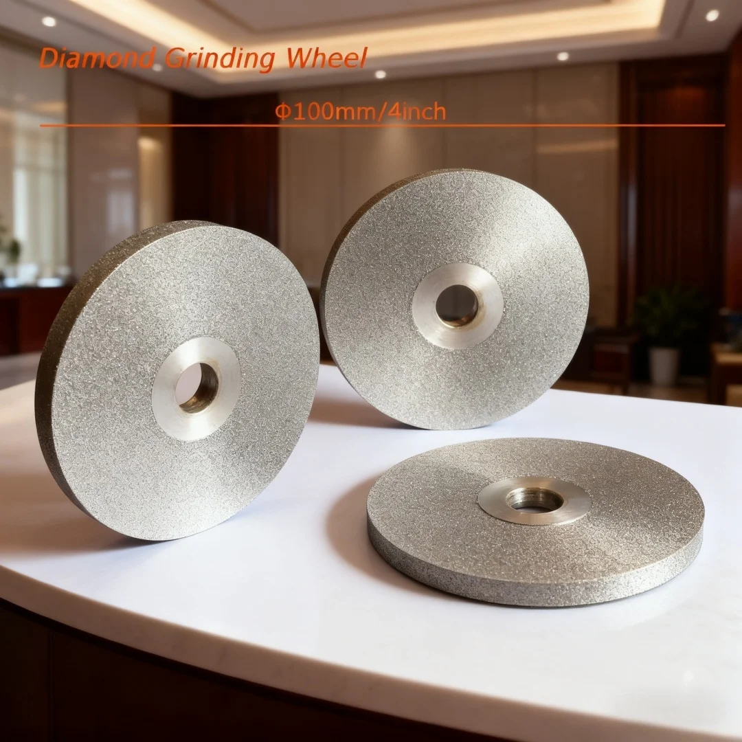 4 Inch Dia100mm Double Sided Diamond Abrasive Disc Diamond Grinding Wheel for Jade Ceramic Gemstone Alloy Rotary Polishing