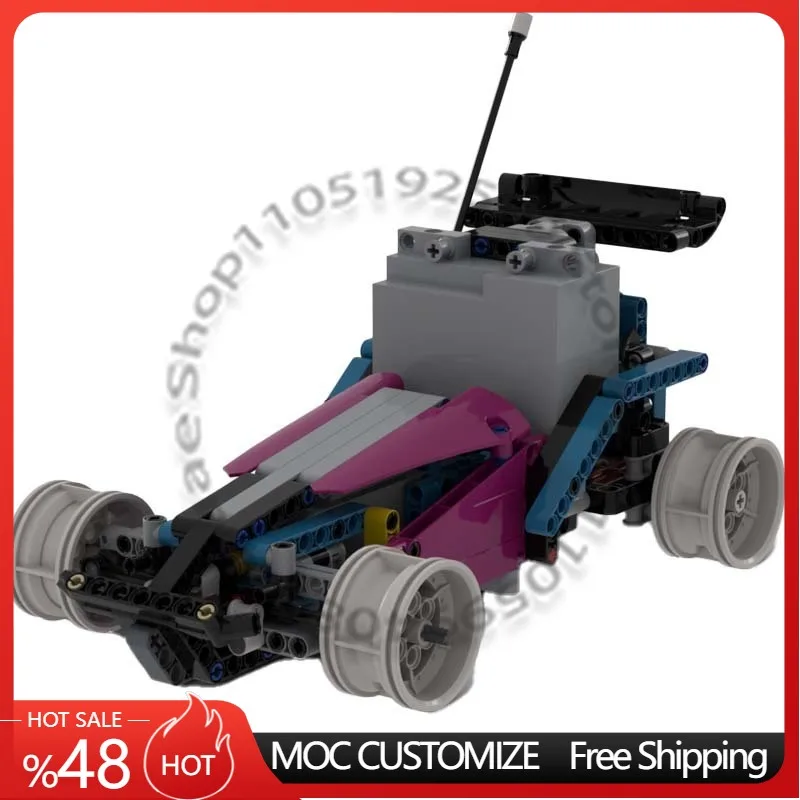 

245 деталей Speed King Power Drifter MOC: Популярный модульный конструктор, простые креативные блоки для сборки, подарок для мальчиков