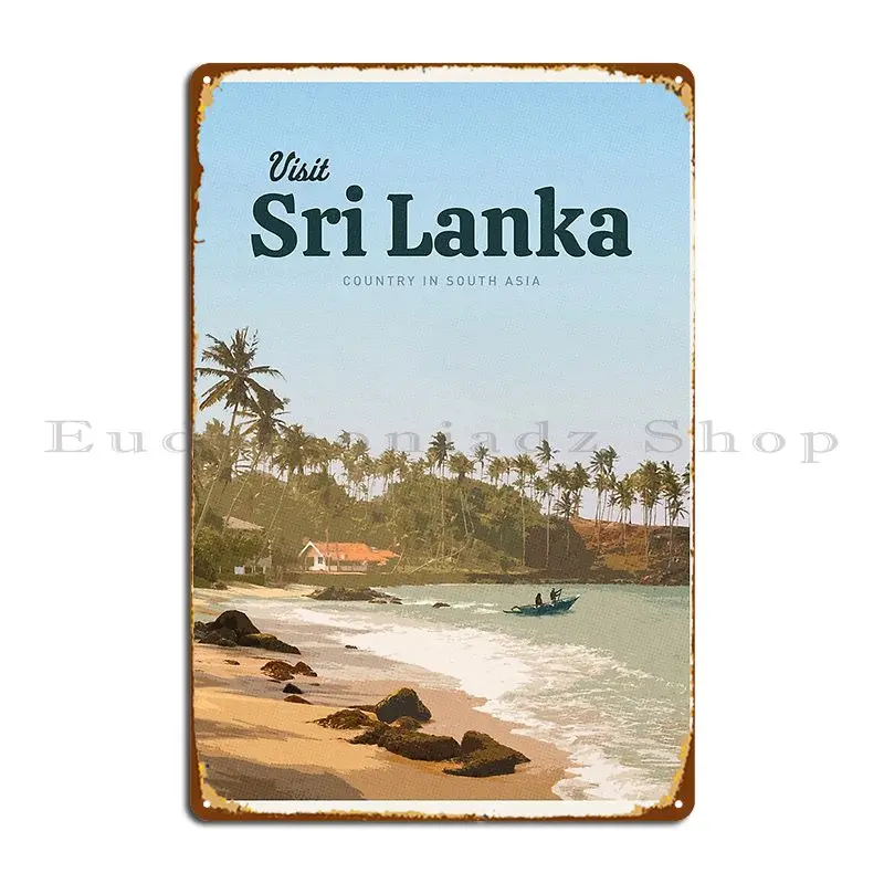 Visit Sri Lanka Metal Plaque Club Vintage Customize Wall Decor Cinema Tin Sign Poster