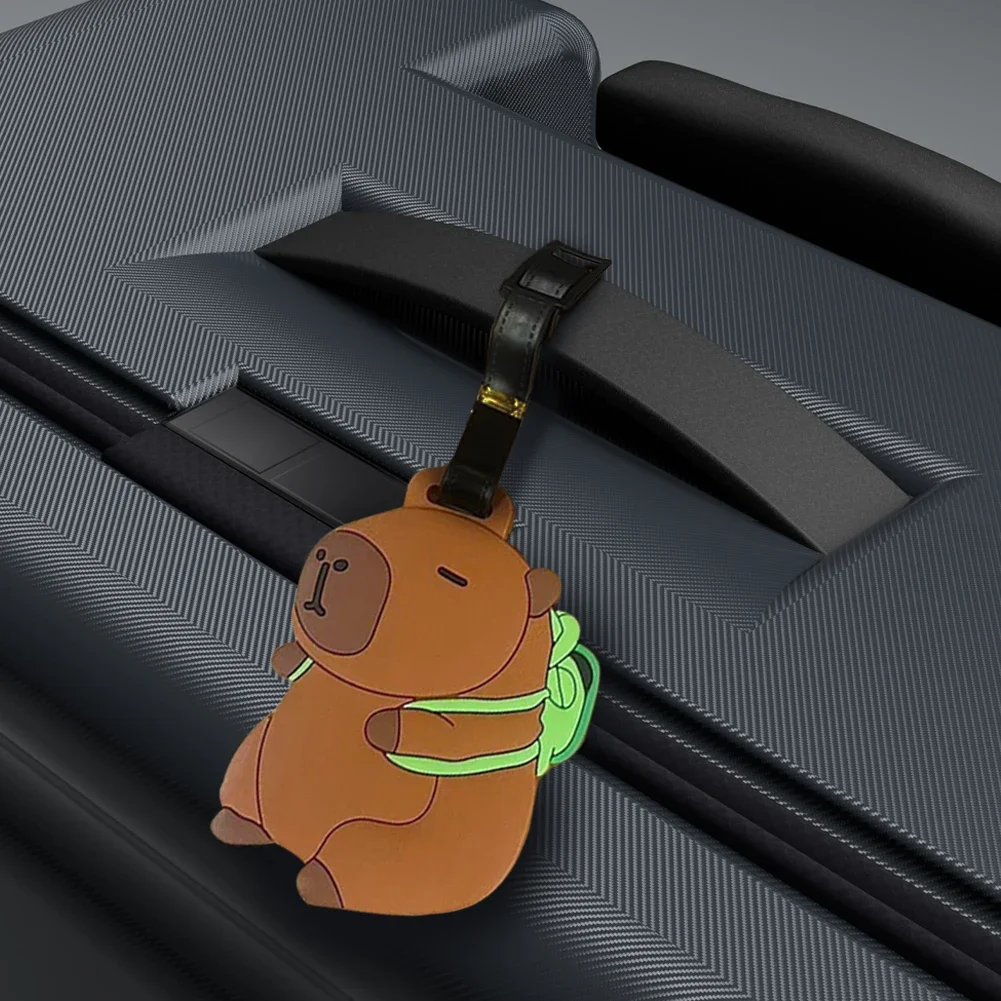 Kawaii Shark Cat تصميم علامة أمتعة للرجال والنساء ، إكسسوارات السفر ، ملصق أمتعة كرتون PVC ، عنوان محمول لمكافحة الخسارة ، علامات الأسماء