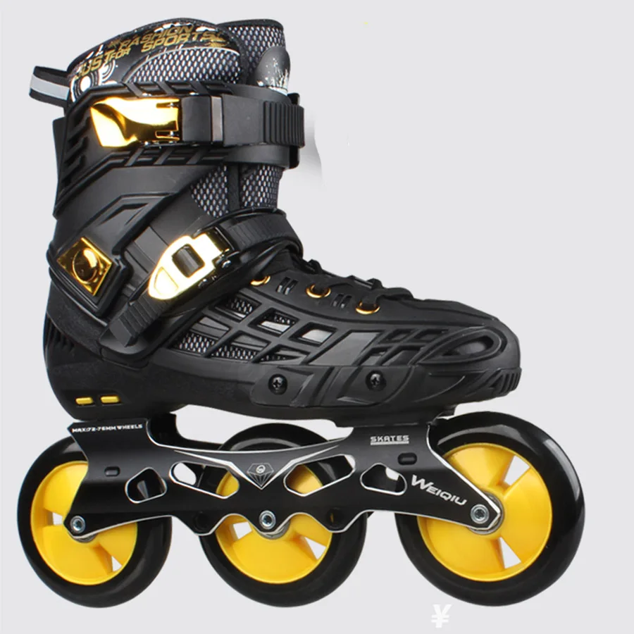 Japy WeiQiu Inline Skates 72-76-80mm or 3*100mm Slalom Speed Inline Skates Roller Free Skating Shoes Sliding Patines