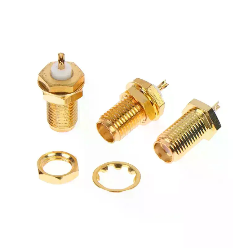 /PFU/SMA-KY RF Connectors SMA Female Nut Bulkhead Handle Deck Clip Solder Cup Perfect For Radio Antenna WiFi DIY Projects 5Pcs