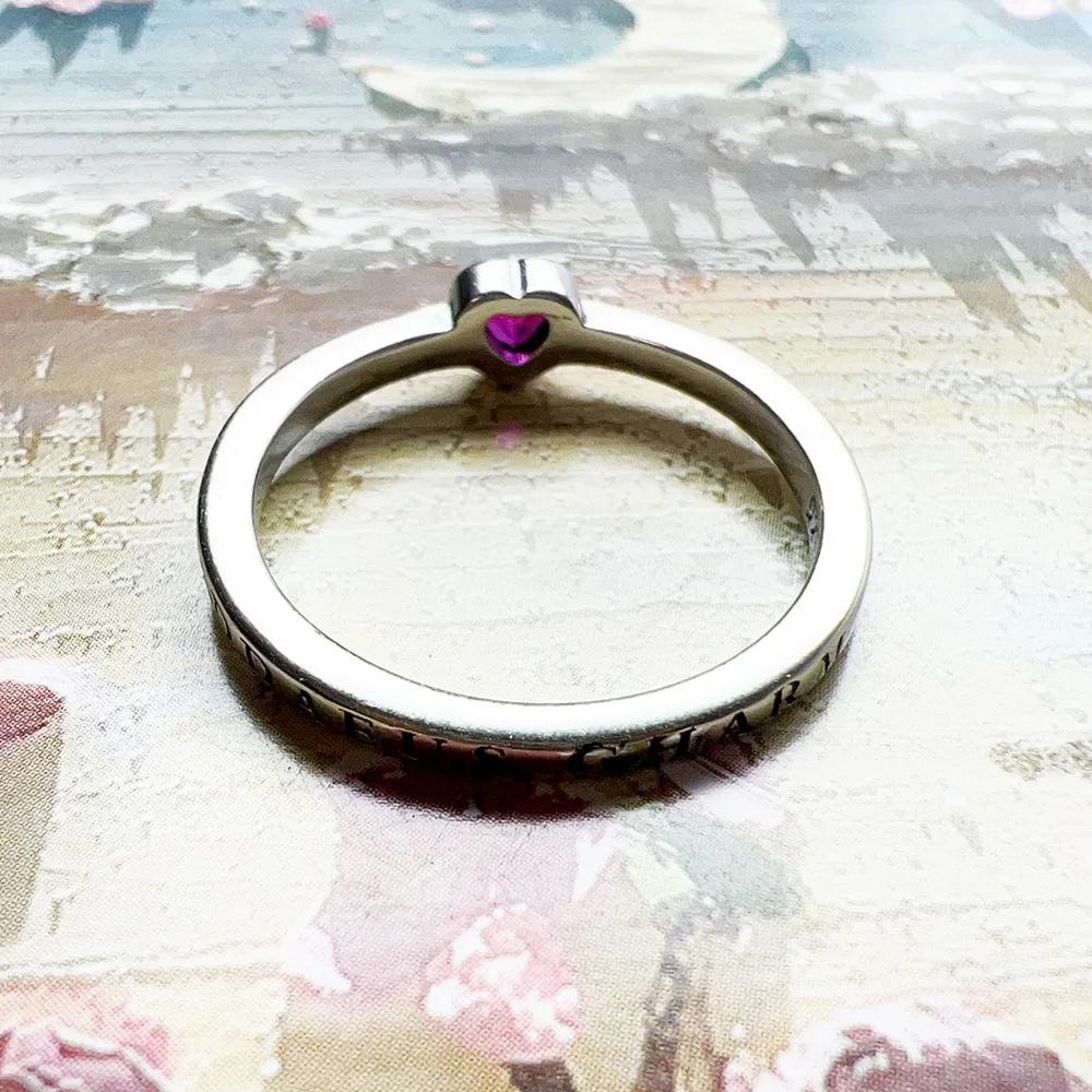 خاتم سوليتير على شكل قلب وردي على الطراز الأوروبي مجوهرات رومانسية راقية للنساء هدية حب جديدة في الفضة الإسترليني عيار 925 الحقيقية