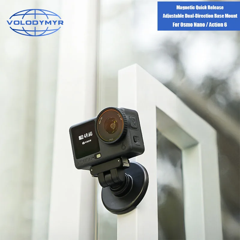 

VOLODYMYR Magnetic Quick Release Base for DJI Osmo Nano/Action 6 180° Rotation Bidirectional Adjustable Mount Action Camera