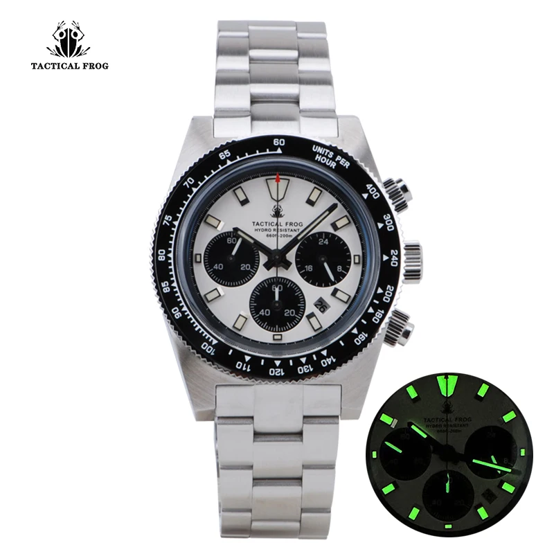 

Tactical Frog VS75B Photokinetic Energy Men's Diving Watch 316L Steel Sapphire Crystal Quartz Chronograph Super Luminous 20Bar