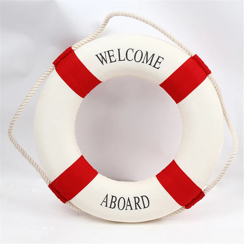 Navy Mediteranean Sea Family Adorment Life Buoy Wall Hanging Decorations Bar Home Decor Props Nautical Life Ring Wedding Crafts