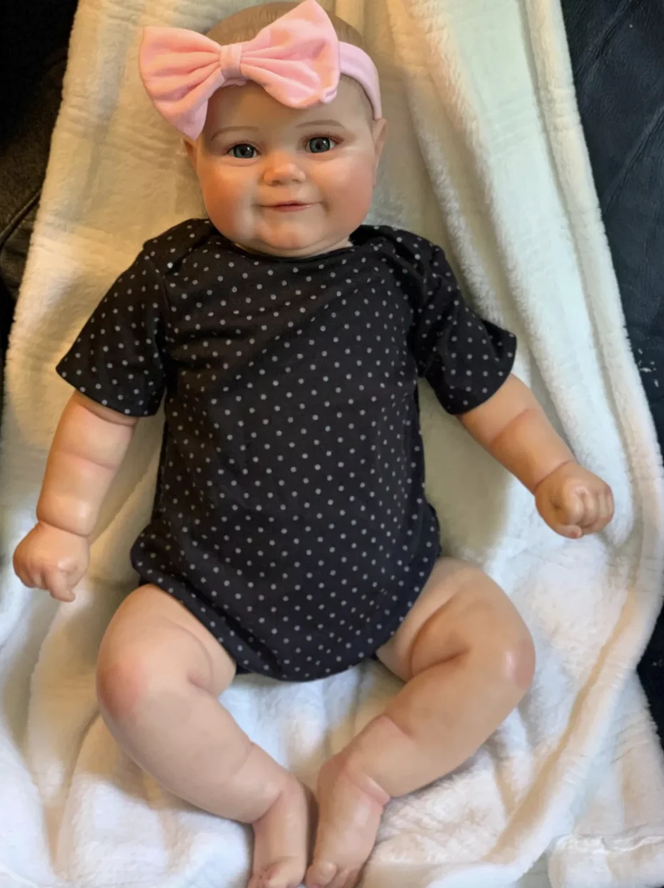 

Cokela 24 inch/60 cm Baby Size Already Painted Realistic Reborn Toddler Doll 3D Skin Visible Veins Collectible Art Real Doll