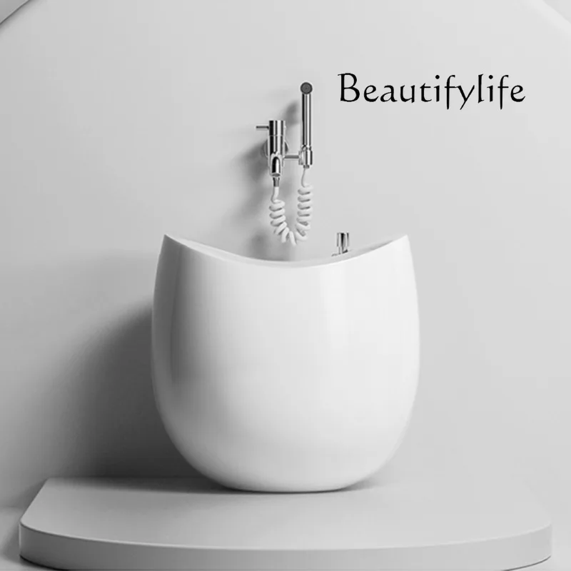 

Balcony mop pool Ceramic floor wash mop basin Sink bathroom Floor-to-ceiling household basin Designer model