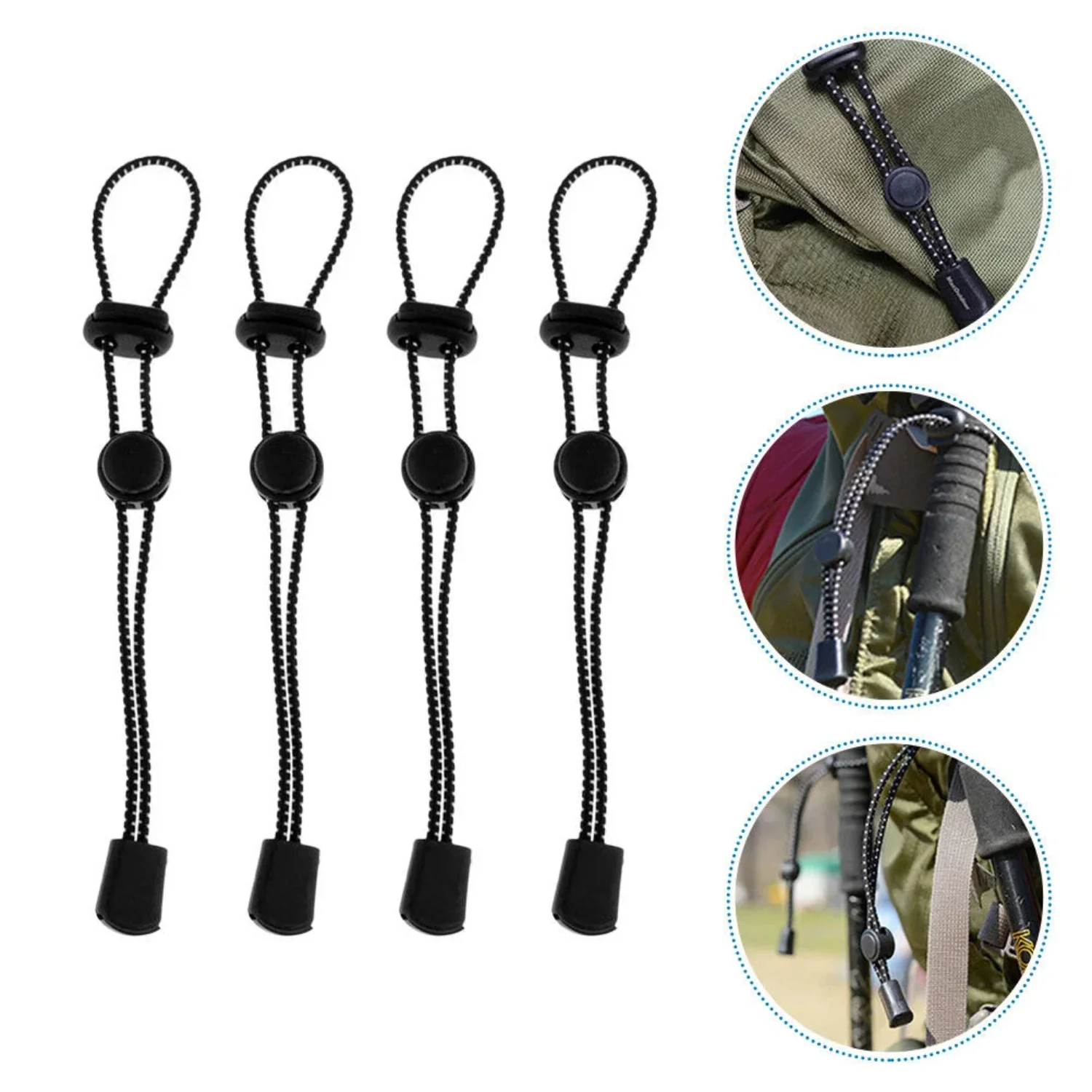 4 Pcs Adjustable Cane Climbing Pole Elastic Rope Lanyard Backpack Strap Stick Hiking Poles Cord Trekking Holder Travel