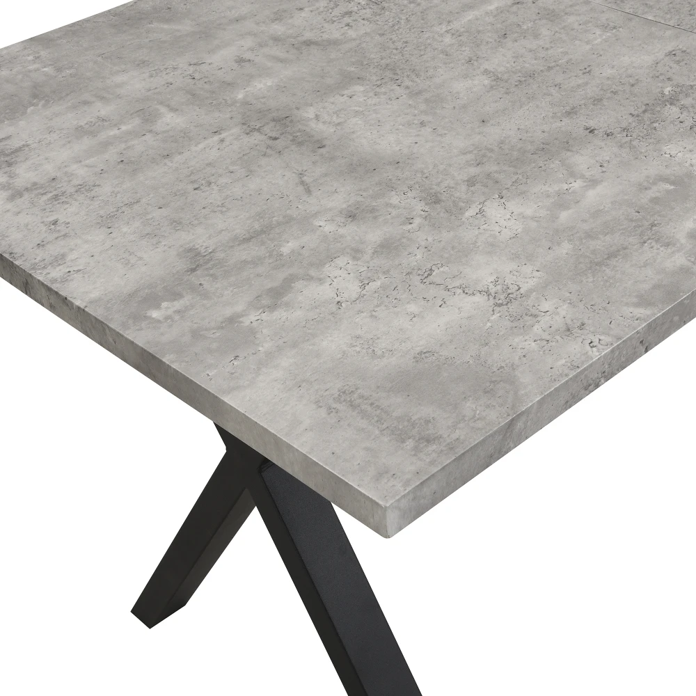 Esstisch, gekreuztes Design, rechteckiger Esstisch, Couchtisch, moderner, einfacher Esstisch aus Schmiedeeisen, 140 x 80 x 76 cm – Detail 18