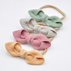 12 pçs/lote 4 polegada corduroy arco náilon bebê headbands bowknot macio hairband para crianças infantil acessório de cabelo