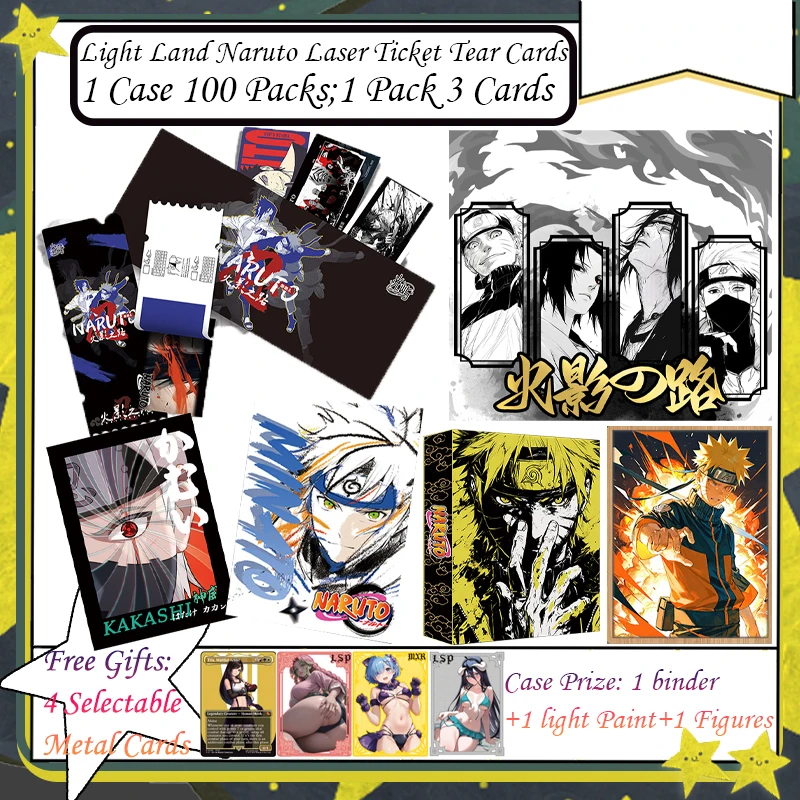 

Light Land Naruto Laser Ticket Срывные карты Карты Наруто Редкая карта BP Карта MR Карта коллекции персонажей аниме Детские аниме-карты