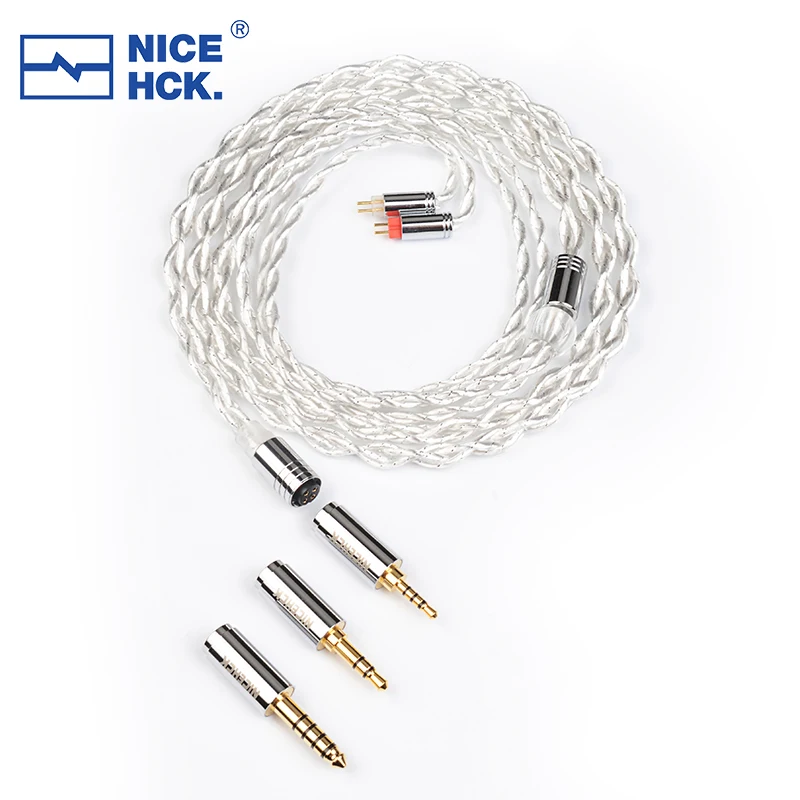 NiceHCK Musou 7N Flagship HiFi IEM Earphone Cable Silver Palladium Plated OCC 3-in-1 Detachable Plug 2Pin Bravery Winter A5000