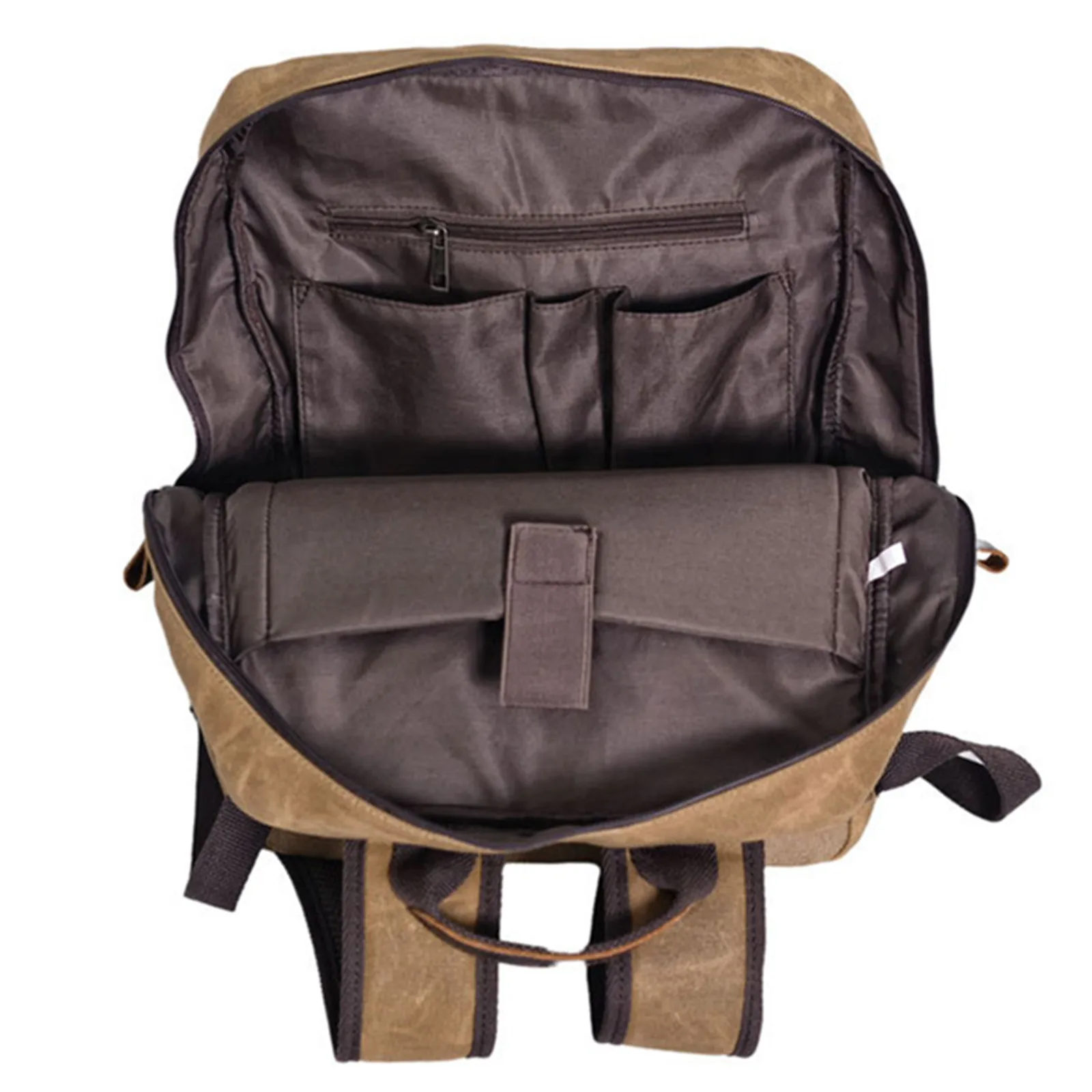 في الهواء الطلق الكتفين الأعمال حقيبة الكمبيوتر سعة كبيرة السفر مقاوم للماء قماش الربط جلد طبيعي المشي لمسافات طويلة حقيبة مدرسية