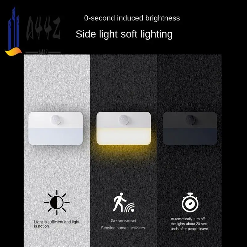 

A44Z-LED Motion Sensor Night Light 3000K Stick-On Closet Light With Dusk To Dawn Sensor For Cupboard 3 Pack White Durable