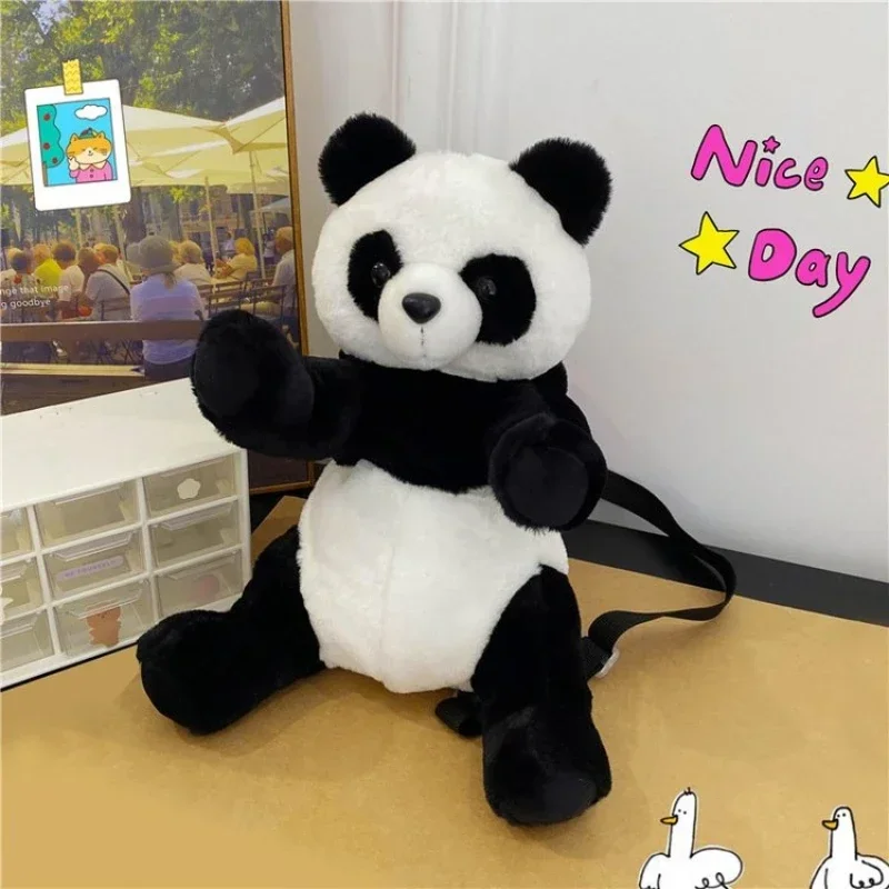 2025 Hot Sale Spring New Simulated Giant Panda Doll School Bag on Sale for Children and Girls Cute Plush Panda Backpack