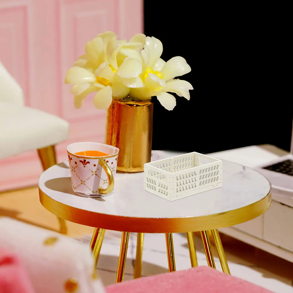 

Набор миниатюрных деревянных коробок для кухни кукольного домика, корзинки для хранения, миниатюрные корзинки для еды, деревенские мини-корзинки для хранения