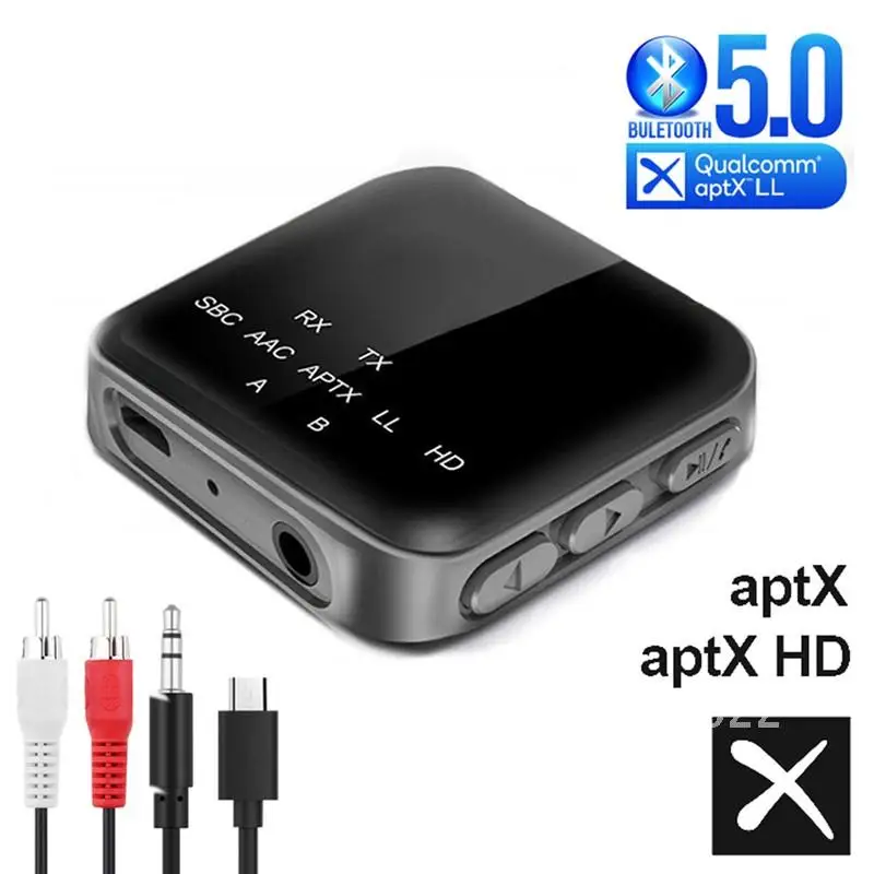 

NEW Mini CSR8675 Aptx HD/LL Bluetooth 5.0 Audio Receiver Transmitter RCA 3.5mm Jack AUX Wireless Adapter with MiC For TV Car PC