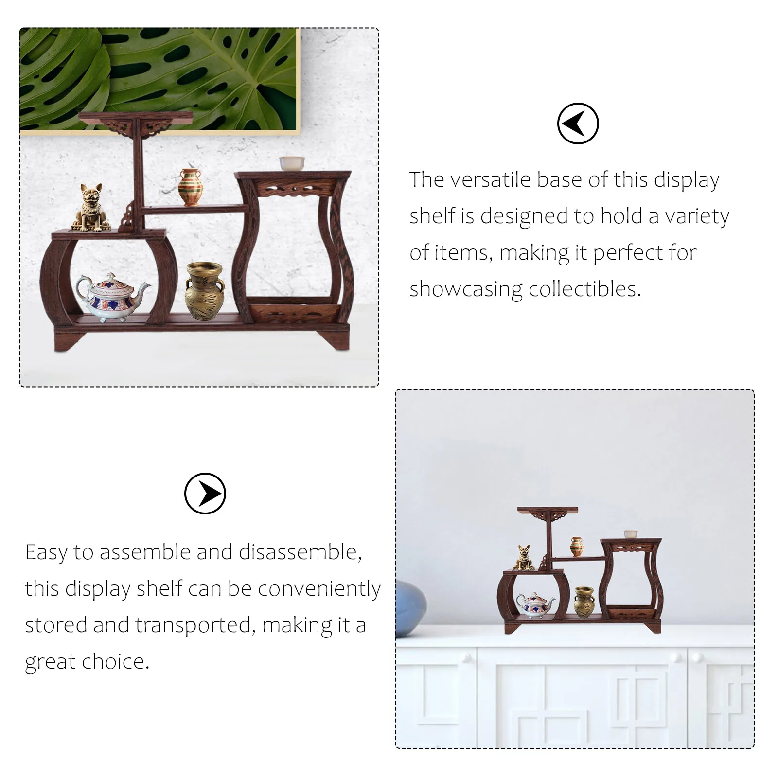 

Chicken Wing Wood Display Rack Collectibles Holder Solid Wood Multiple Layers Easy Assemble Disassemble Showcase Figures