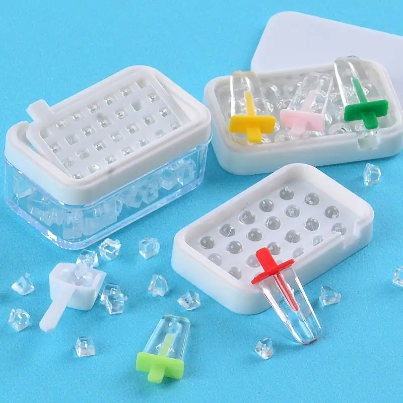 1 Set Mini Ice-making Box Ice Storage Box Model 1/6 Dollhouse Miniature Food Play Decoration Doll Accessories Toys