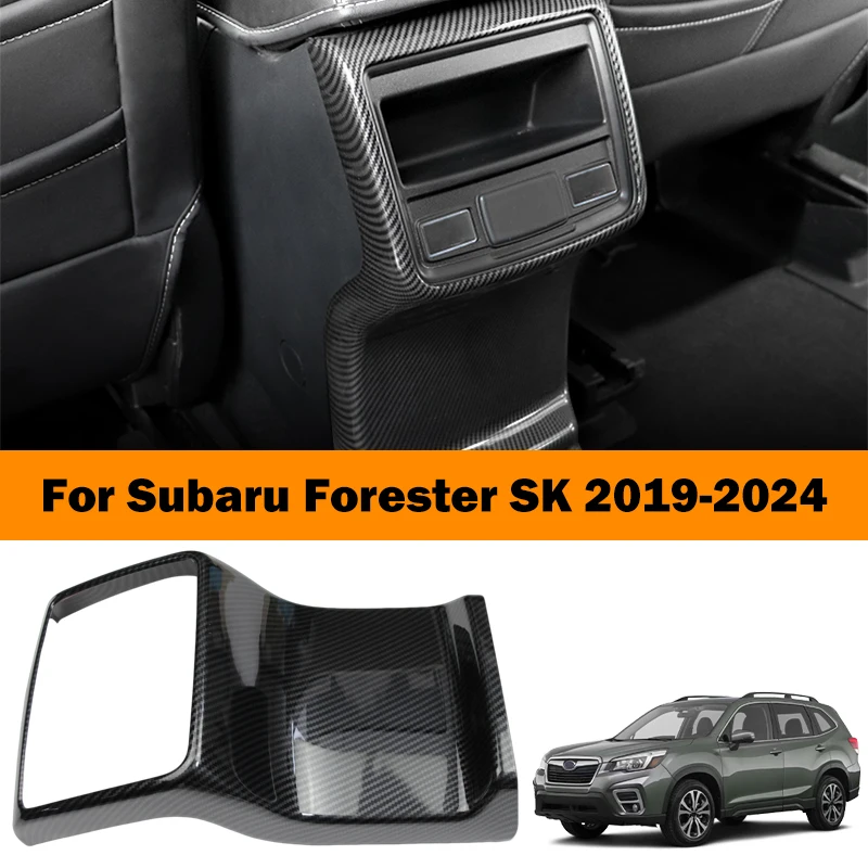 

For 2019-2024 Subaru Forester SK Car Rear Air Vents Outlet Protective Cover Trim Carbon Fiber ABS Interior Accessories