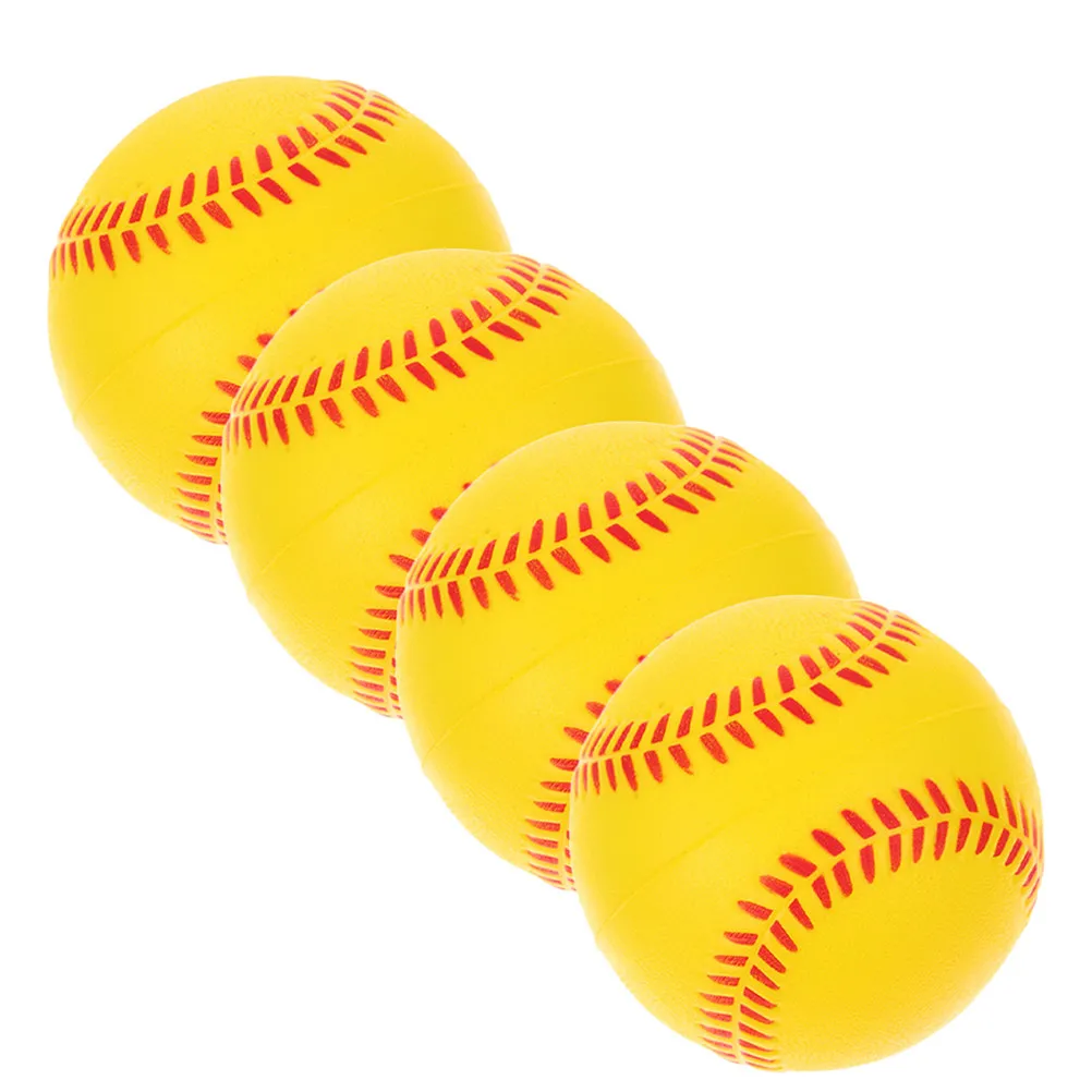 

4 шт. тренировочных бейсбольных мячей из полиуретановой губки, мягкие и легкие, для подростков, цветные, для тренировок.