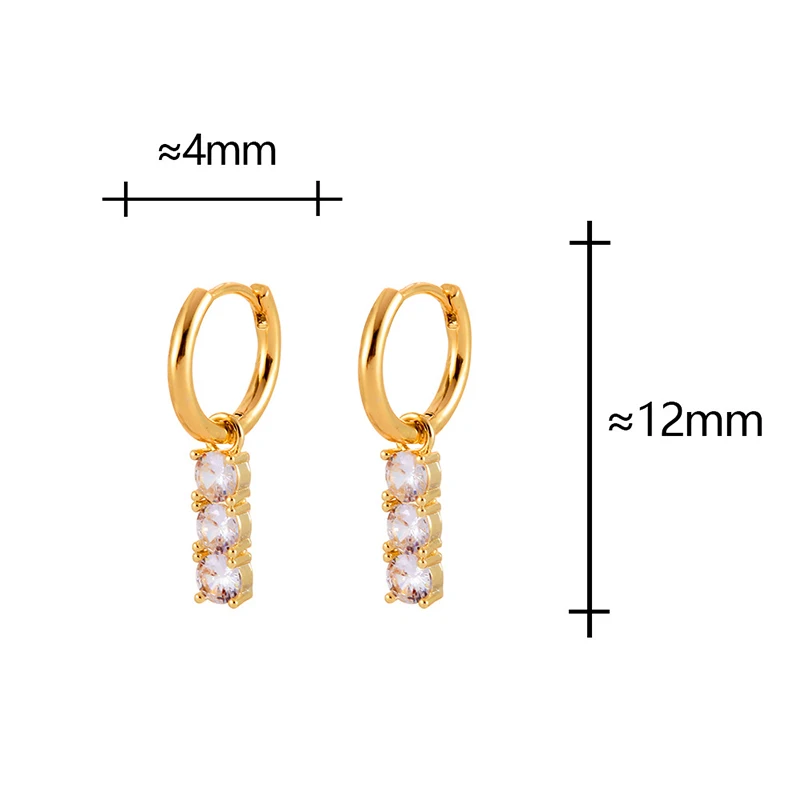 

Tibetan Silver 14K Gold Plated Zircon Geometric Hoop Earrings for Women Minimalist Fashion Jewelry Trendy Accessories