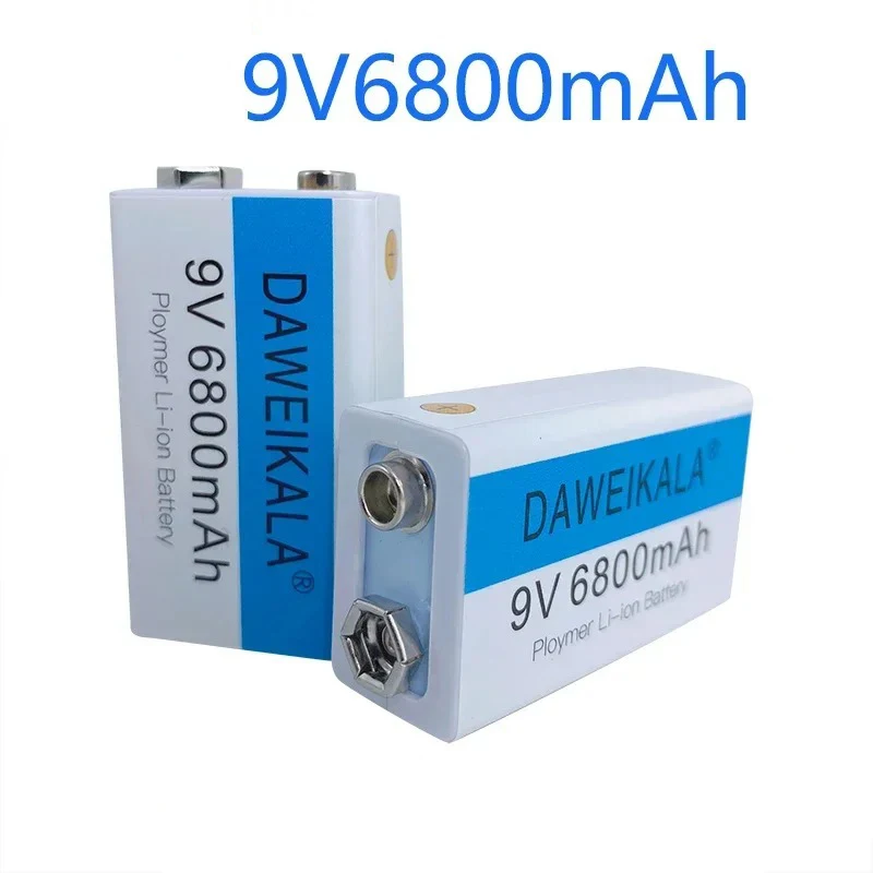 Nowa bateria litowo-jonowa 9V 6800mAh z możliwością ładowania przez Micro USB, bateria litowa 9V do multimetru, mikrofonu, zabawek, pilota. — zdjęcie 2